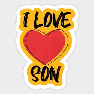 I Love Son with Red Heart T-Shirt Sticker